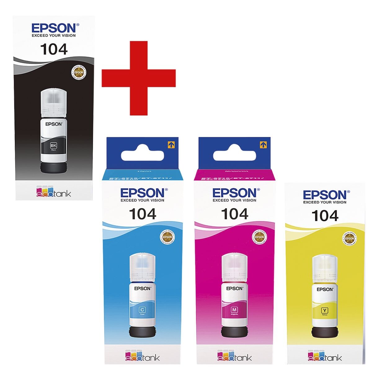 Epson Tintenpatrone »EcoTank C13T00P140« + »EcoTank C13T00P240« + »EcoTank C13T00P340« + »EcoTank C13T00P440«
