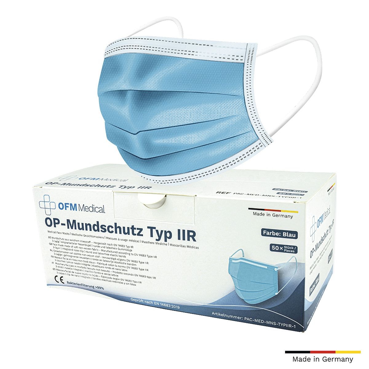 OFM Medical 50er-Pack medizinische Masken Typ II R (Made in Germany)