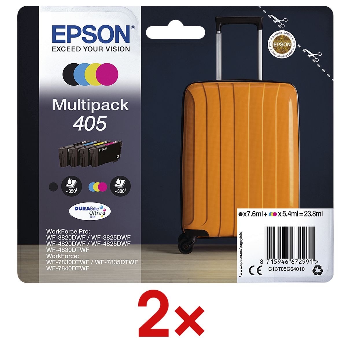 Epson 2x 4er-Pack Tintenpatronen 405