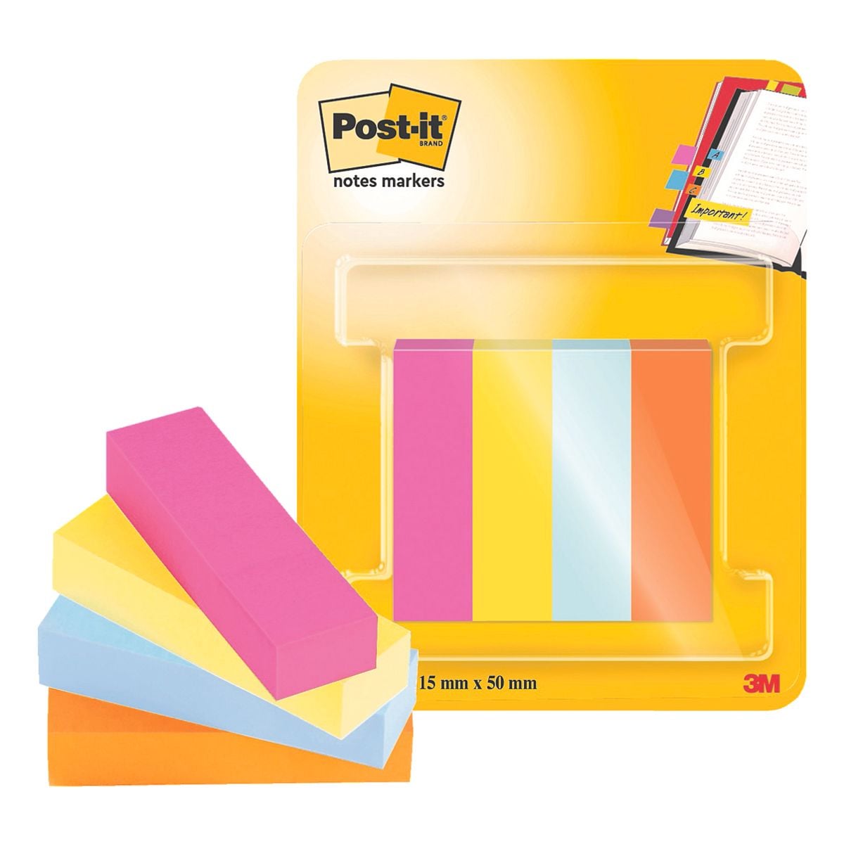 Post-it Notes Markers Haftmarker-Set Page Marker Poptimistic Collection 670-4-POP 15 x 50 mm, Papier