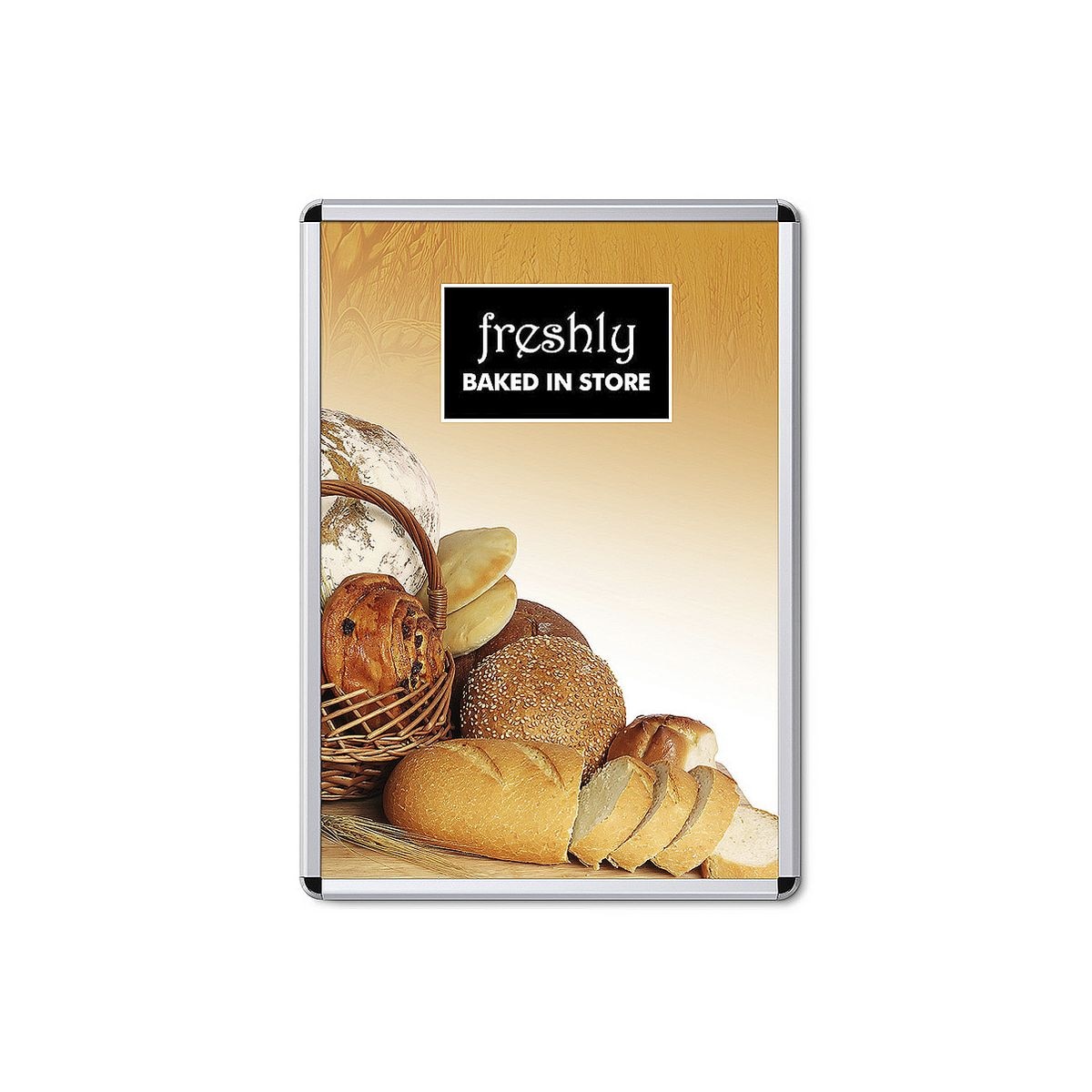 Showdown Displays Klapprahmen 70 x 100 cm Rundecken 32 mm Profil silber