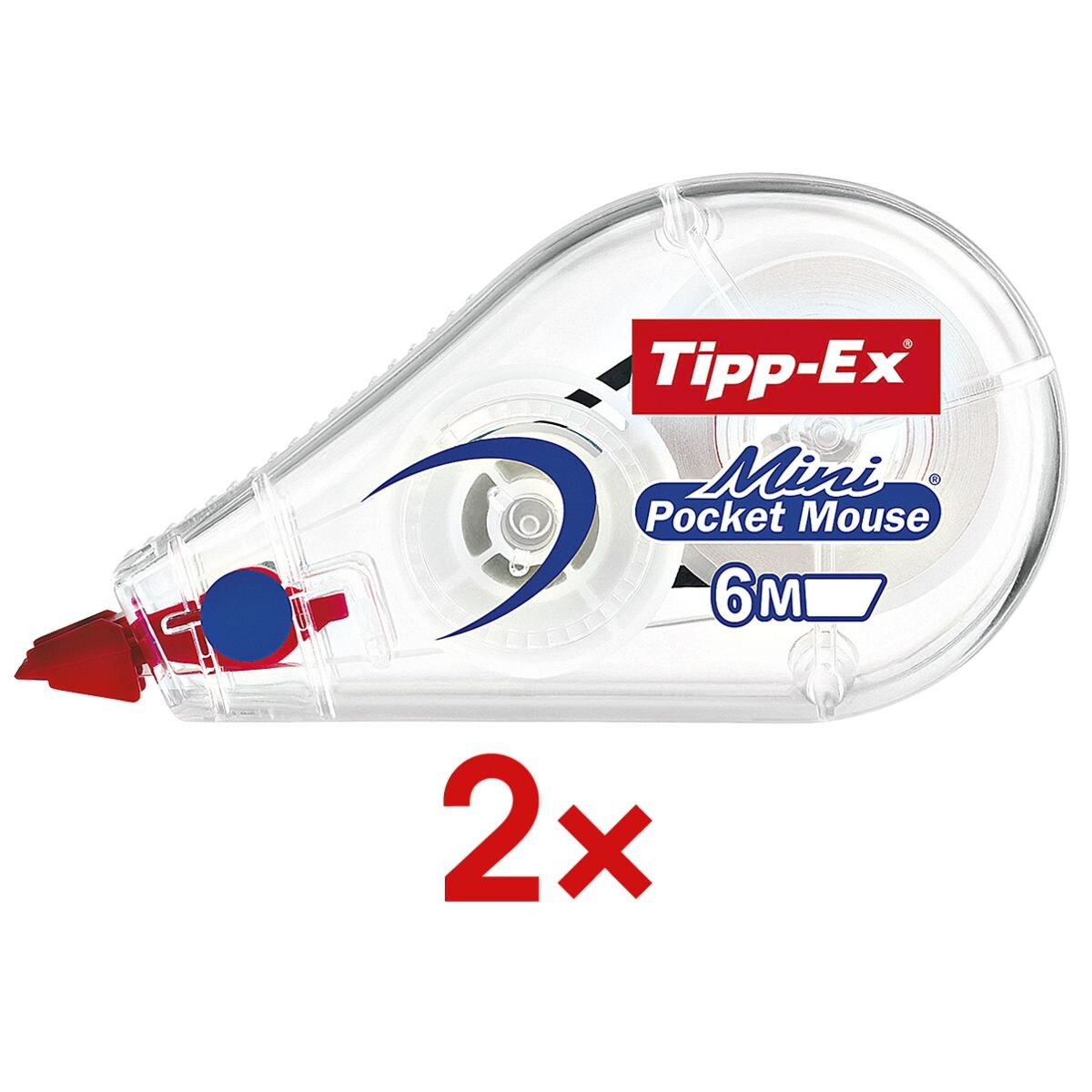 2x Tipp-Ex Einweg-Korrekturroller Mini Pocket Mouse, 5 mm / 6 m