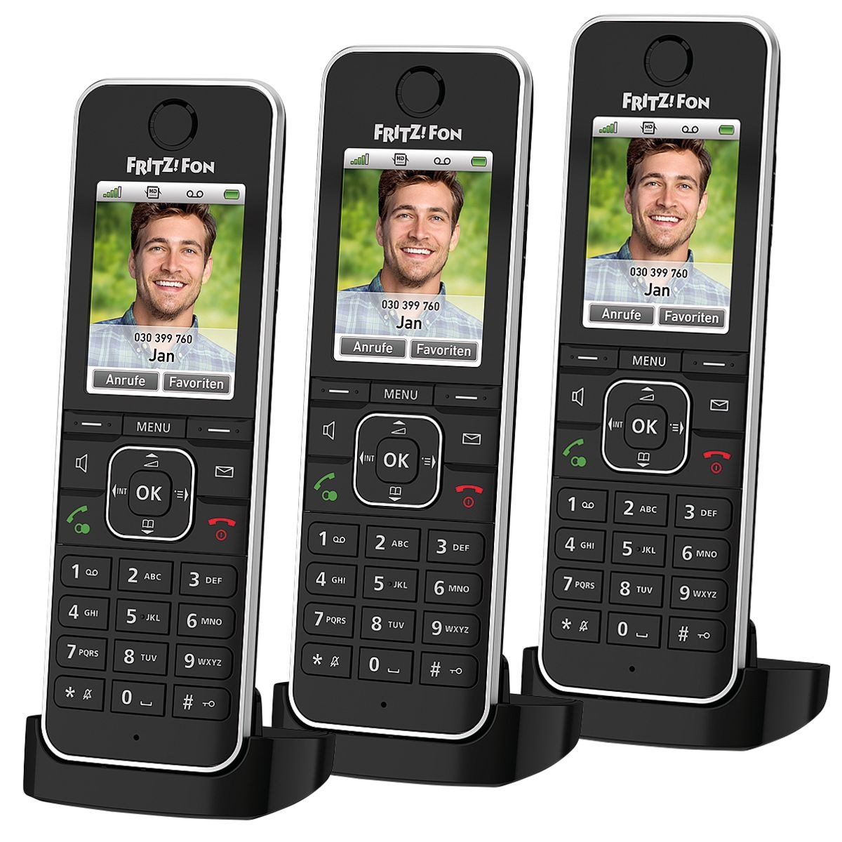 AVM 3x Schnurloses Telefon »FRITZ!Fon C6« schwarz - Bei OTTO Office günstig