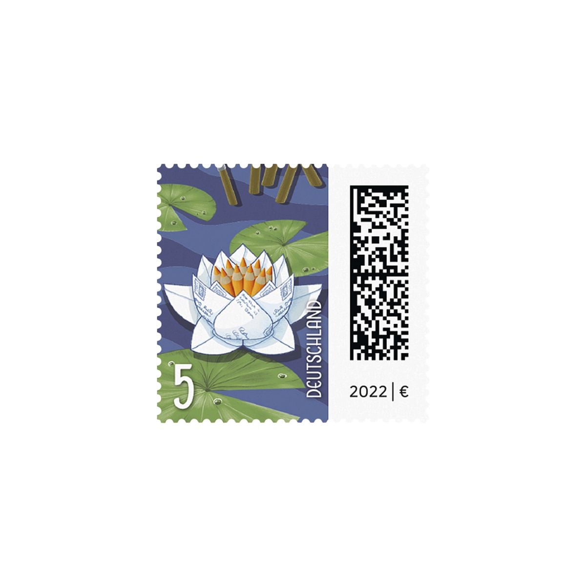 Porto ab 2022: 0,05 € Briefmarkenrolle Seebriefrose Deutsche Post, 200x Ergänzungsbriefmarke nassklebend