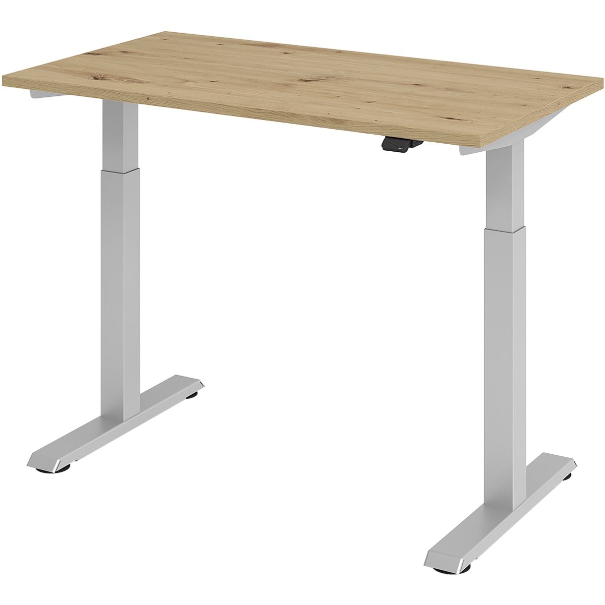 HAMMERBACHER Schreibtisch höhenverstellbar (elektrisch) Gestell silbern VXMST612 »Home Office« 120 cm, T-Fuß silbern