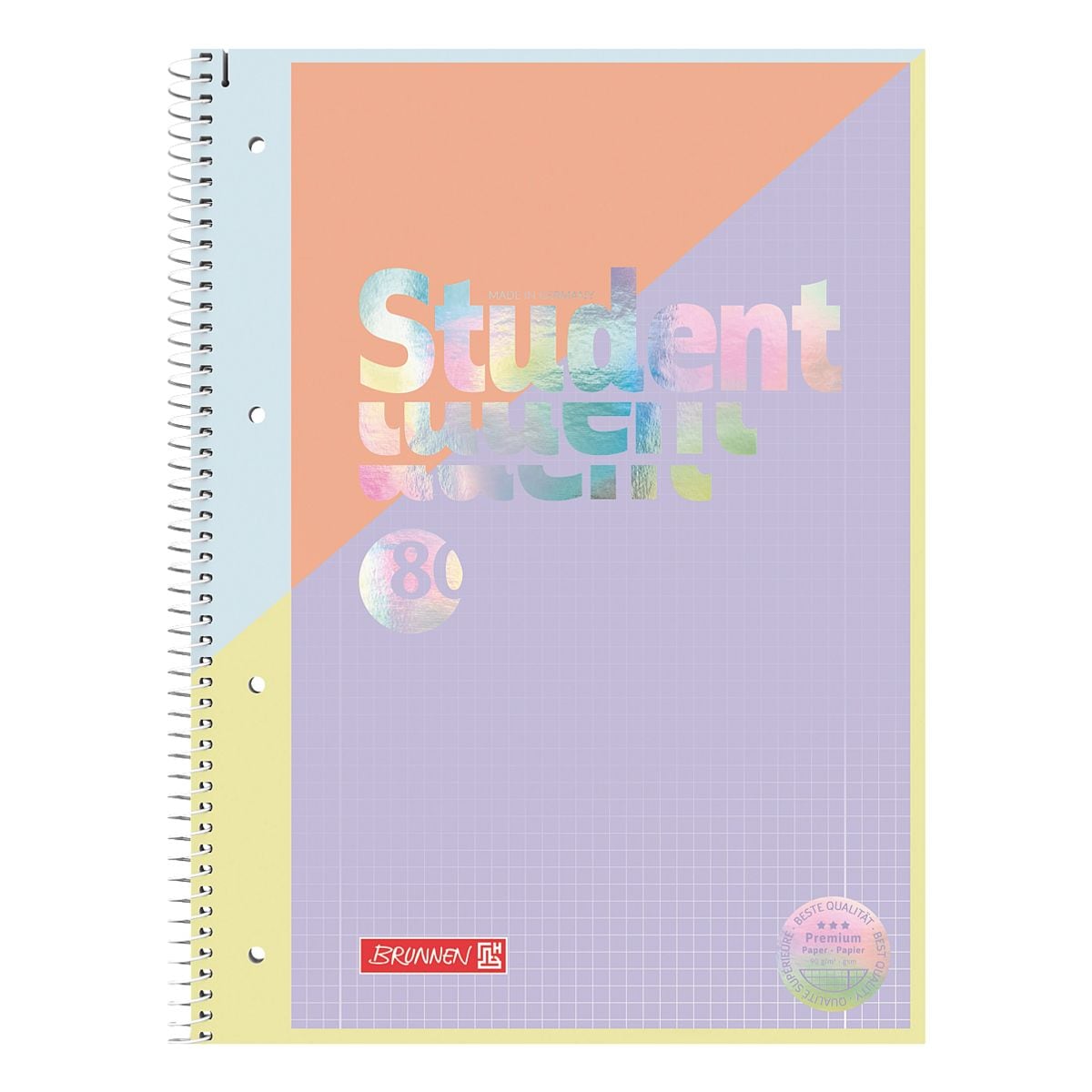 Collegeblock Brunnen Premium Student Intoxicate A4 kariert, 80 Blatt