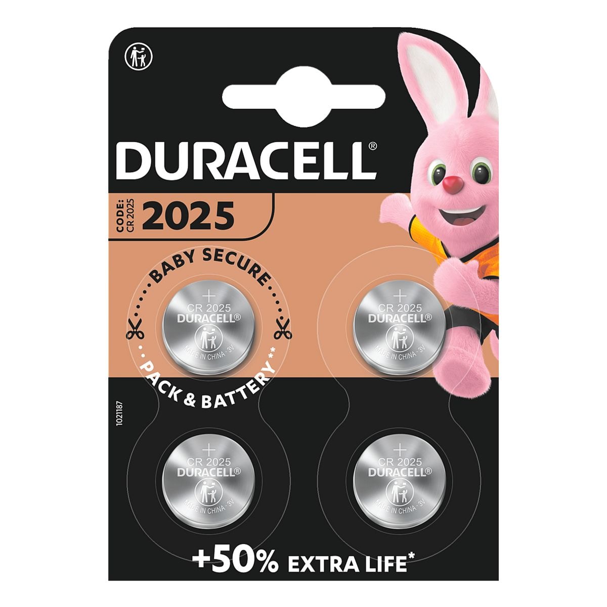 Duracell 4er-Pack Knopfzellen CR2025