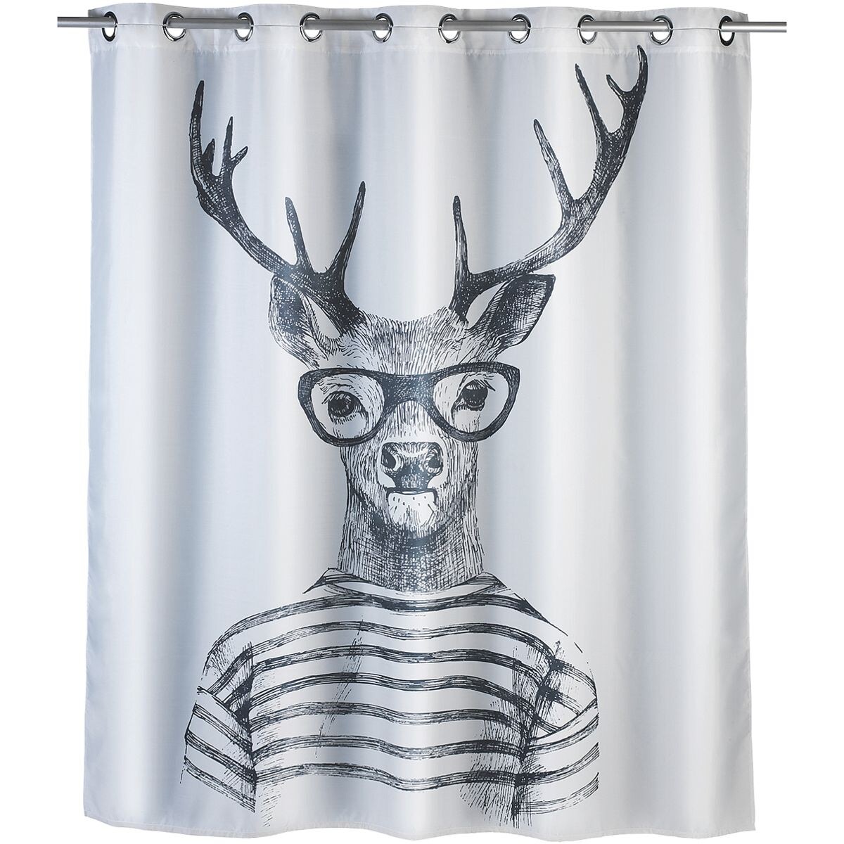 Wenko Anti-Schimmel Duschvorhang »FLEX Mr. Deer« Textil 180 x 200 cm