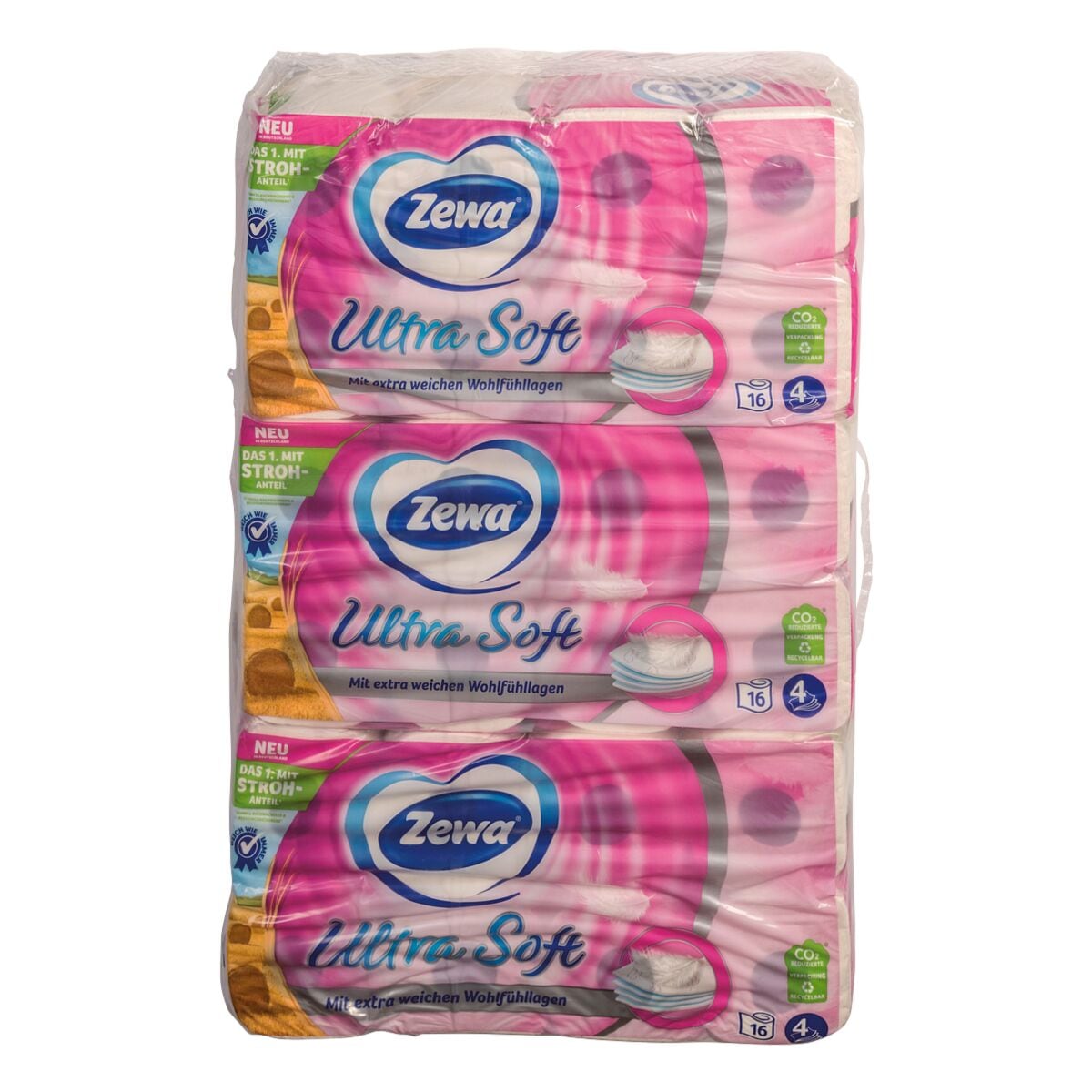 Zewa Toilettenpapier Ultra Soft 4-lagig, weiß, rosa - 48 Rollen (3 Pack à 16  Rollen), Bei OTTO Office günstig kaufen.