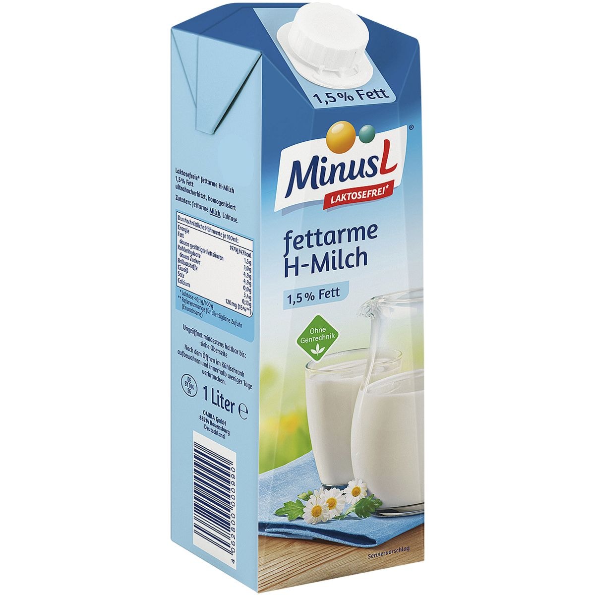 MinusL 10er-Pack Laktosefreie H-Milch fettarm 1 Liter