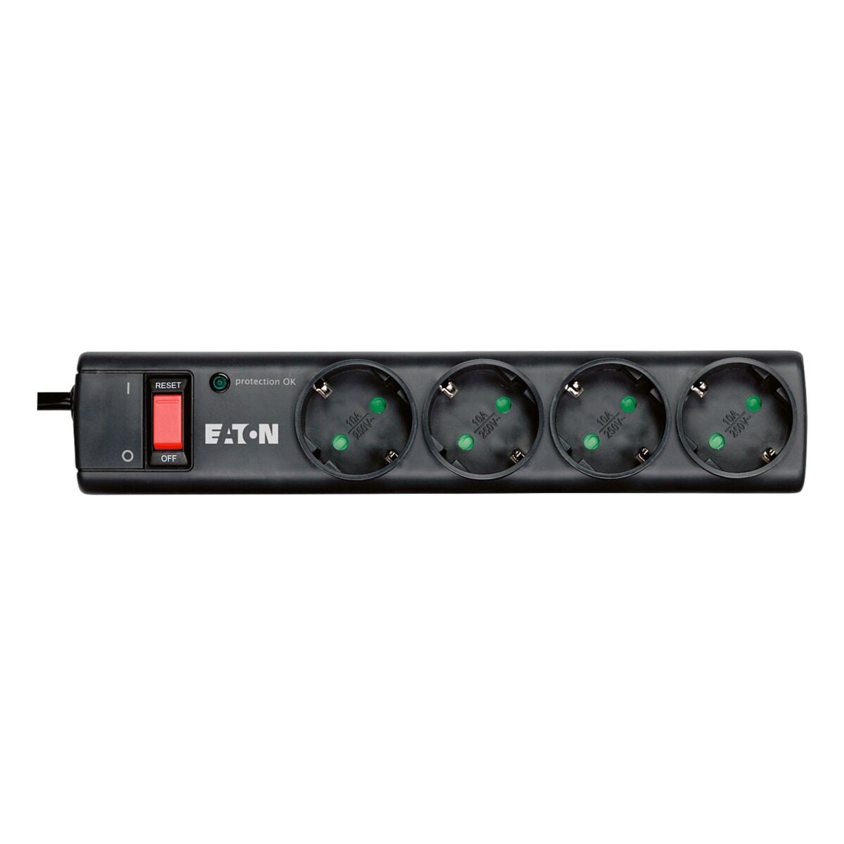 4-fach Steckdosenleiste Eaton Protection Strip mit Schalter schwarz