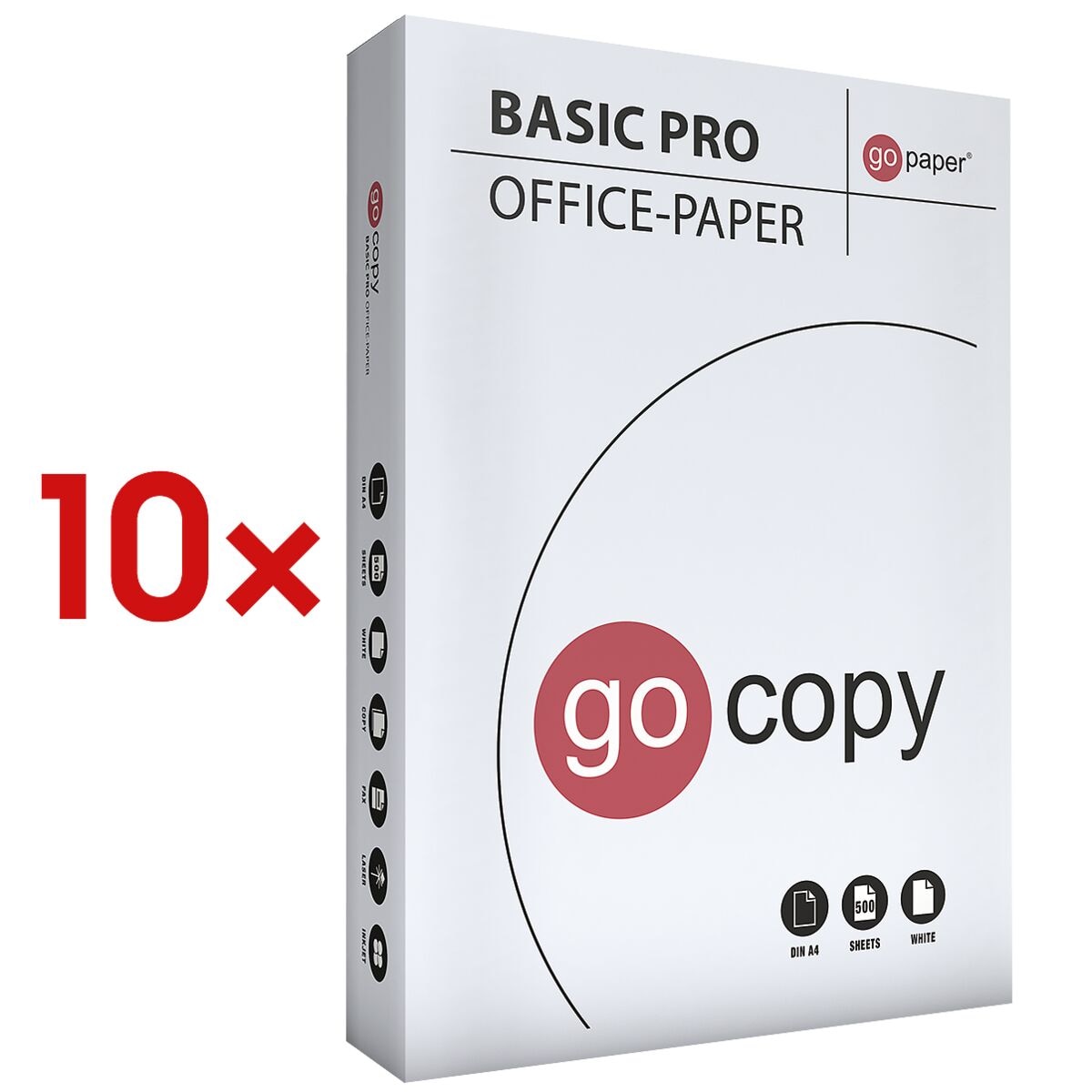 10x Kopierpapier A4 GO COPY BASIC PRO - 5000 Blatt Gesamt, 70 G/m², Bei ...