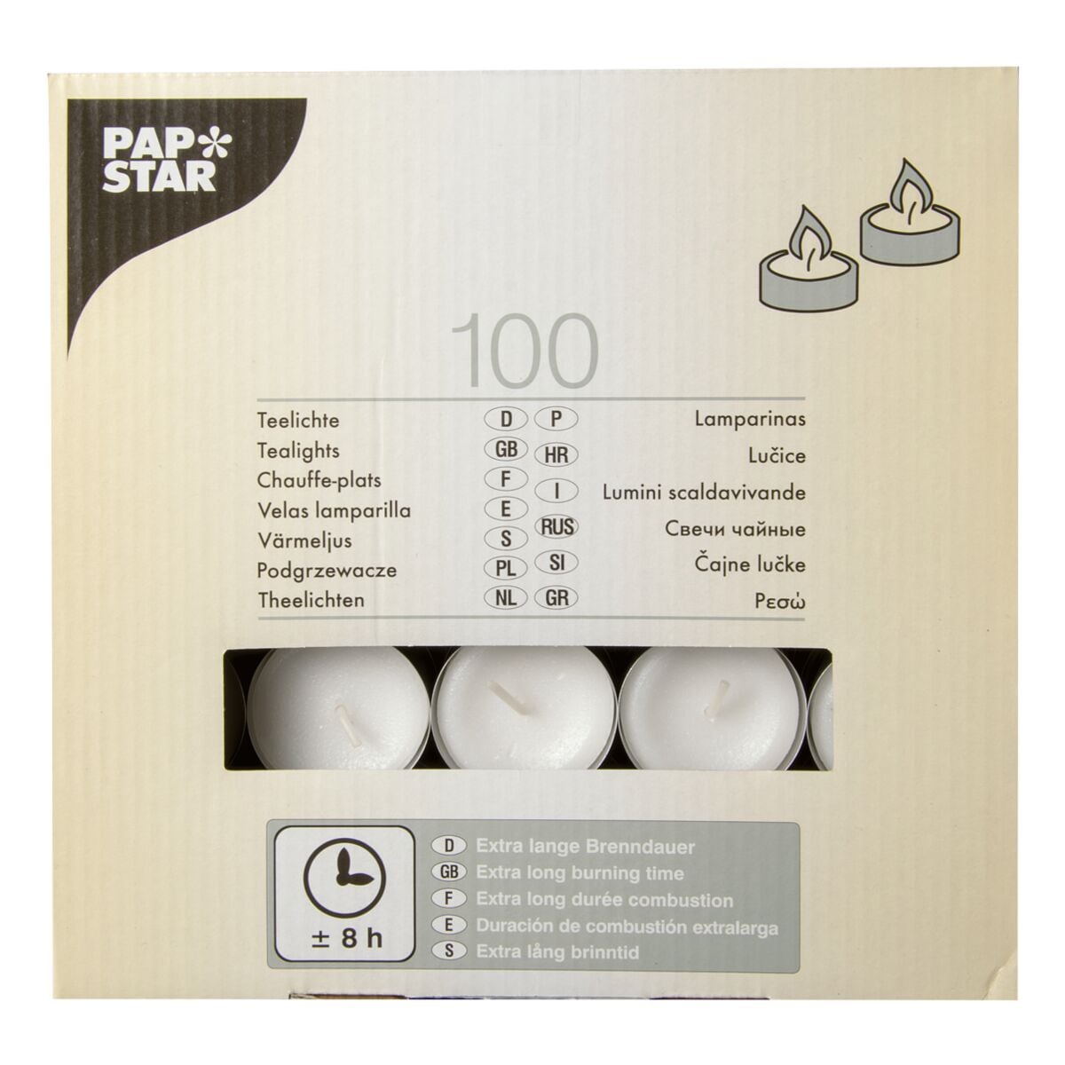 Papstar 100 Teelichter -  38 mm