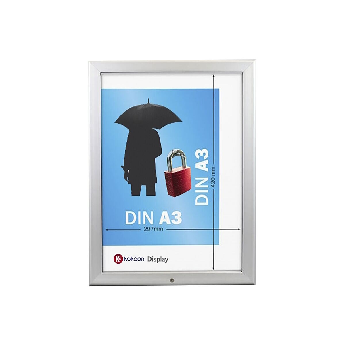 kokoon Display Klapprahmen A3 Aluminium abschließbar