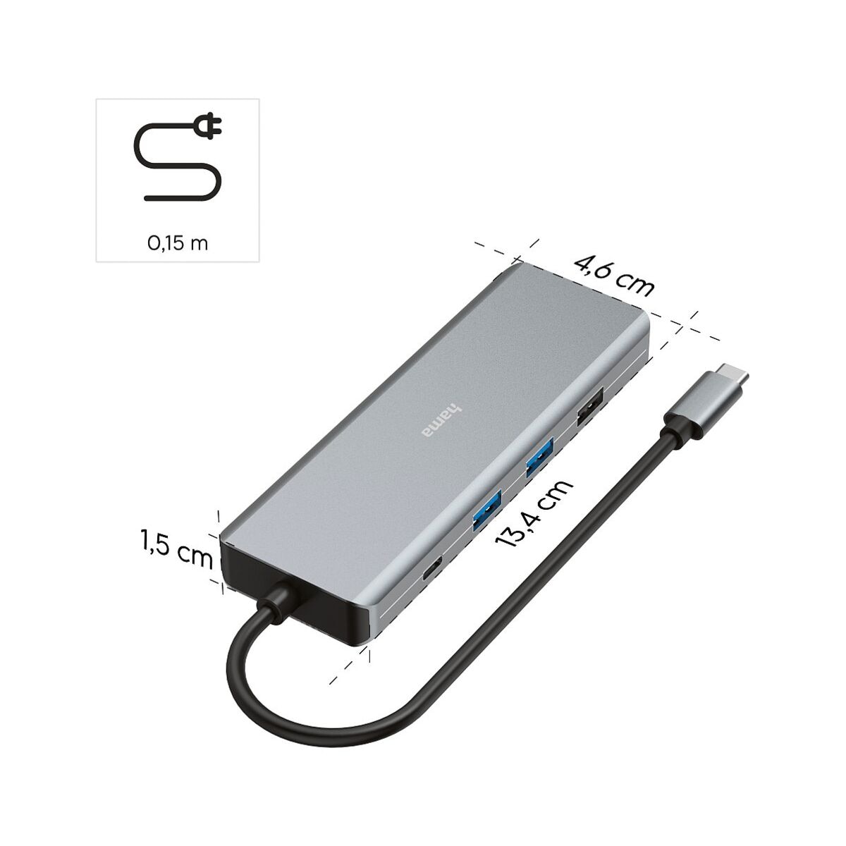 Hama Multiport USB-C-Hub »CONNECT2Media«, 9 Ports inkl. 2x HDMI