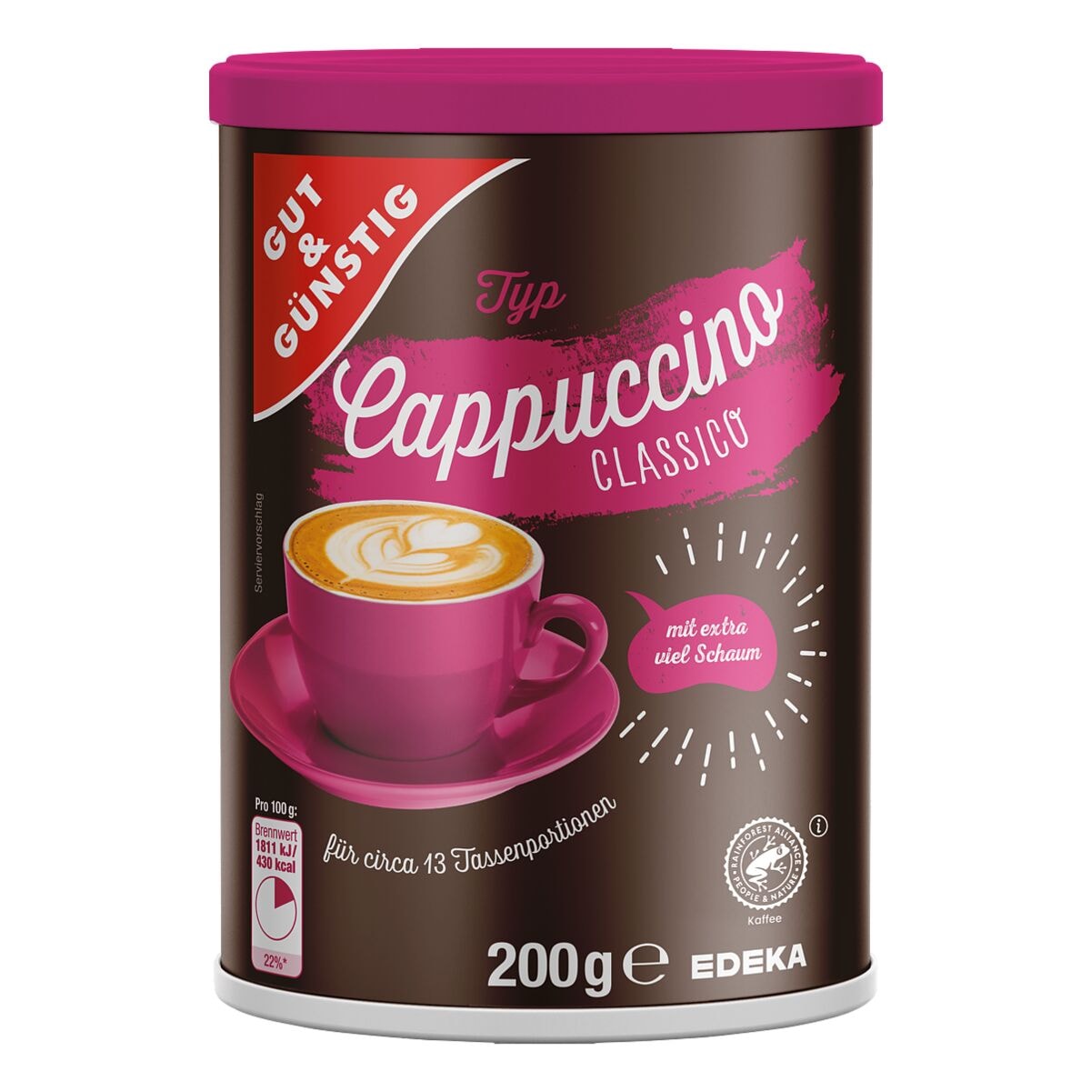 Gut und Gnstig Cappuccino Classico instant Kaffee-Spezialitt (13 Portionen)