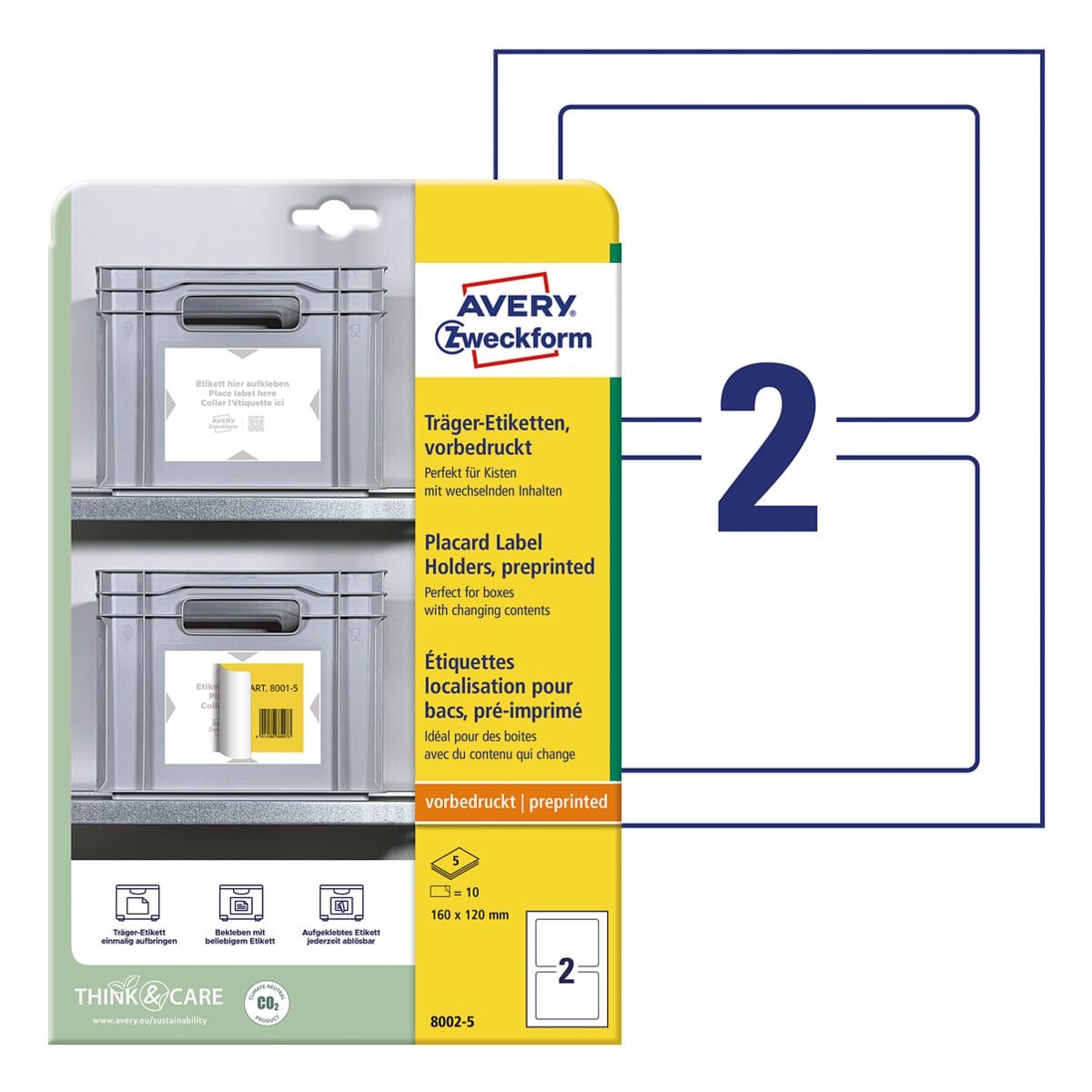 Avery Zweckform 10er-Pack Träger-Etiketten »8002-5« 160 x 120 mm