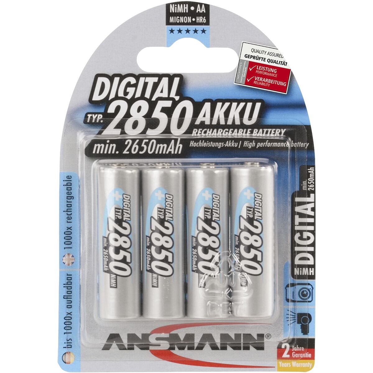 Ansmann 4er-Pack Akkus »maxE« Mignon AA 2.650 mAh