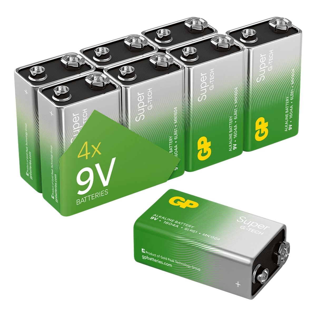 GP Batteries 8er-Pack 9 V Batterie-Block »Super Alkaline«