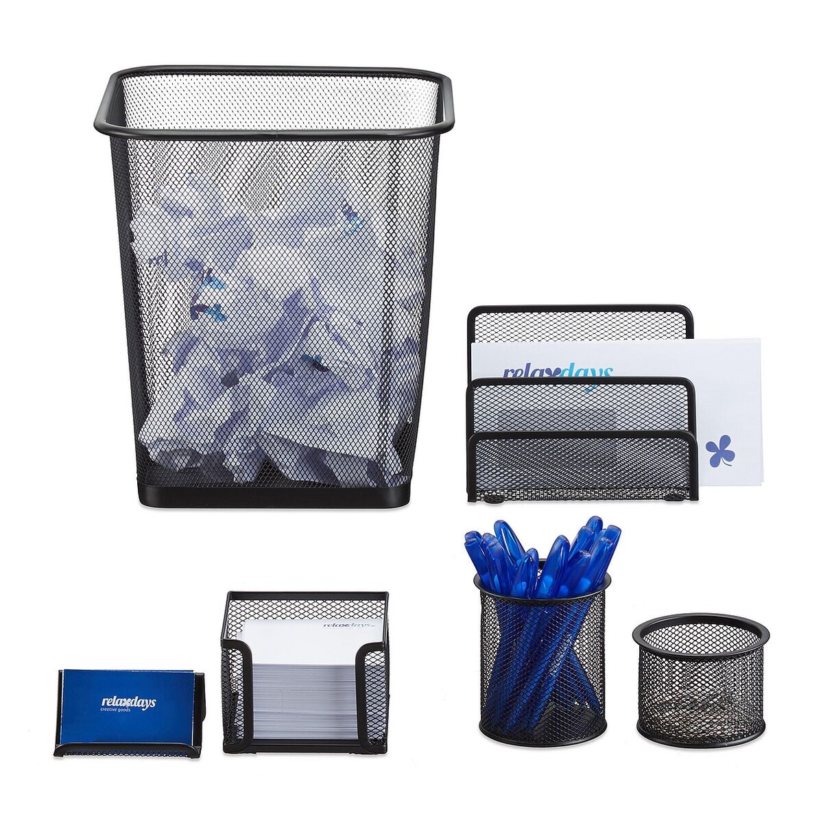 relaxdays Schreibtisch Organizer Set, 6-teilig