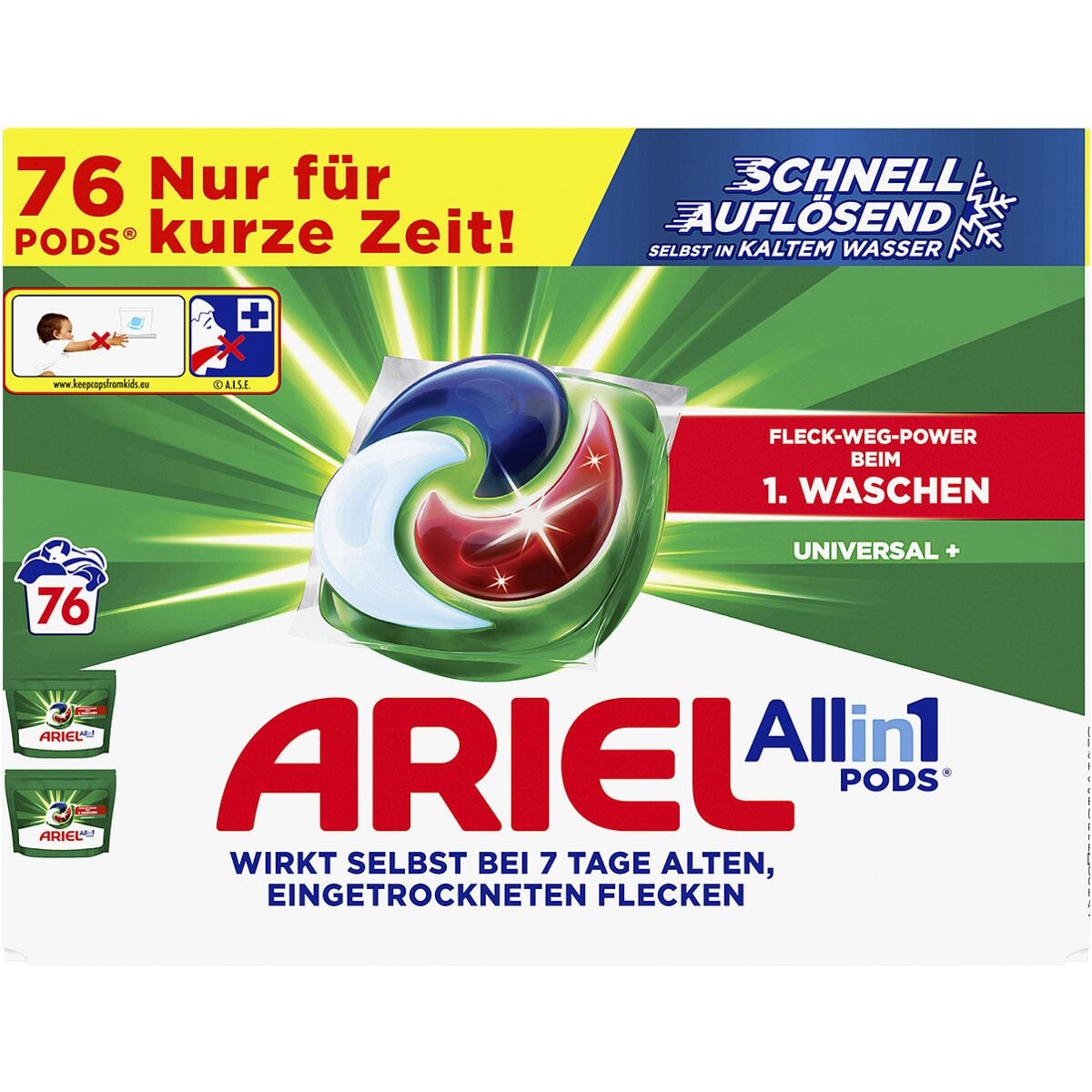ARIEL Universalwaschmittel Pods All-in-1 Universal+ 76 WL