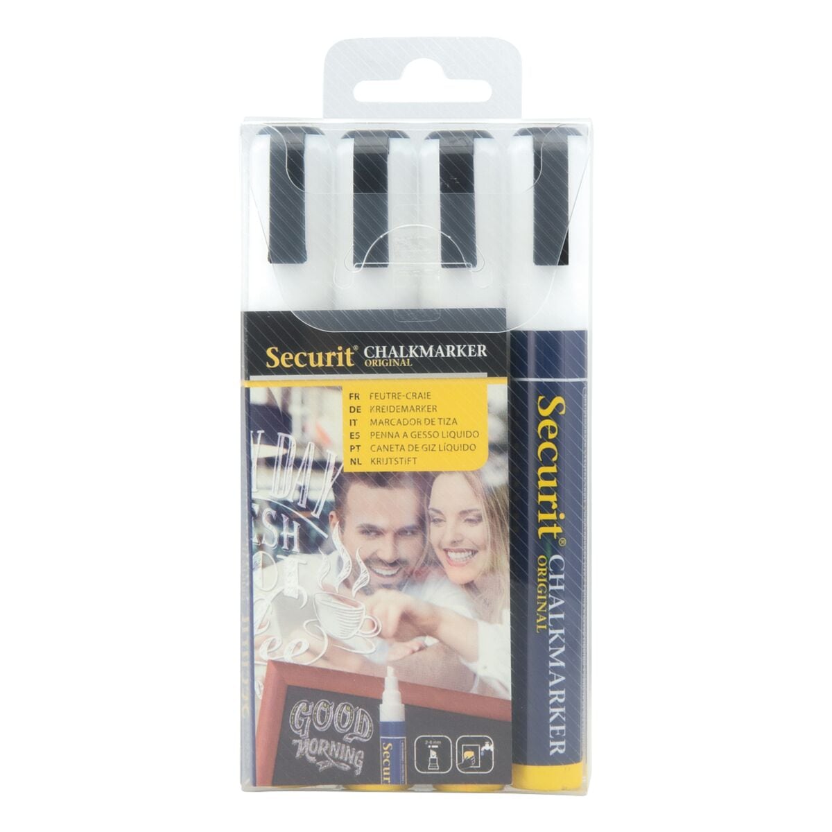 Securit 4er-Pack Kreidestifte »CHALKMARKERS« 2-6 mm weiß