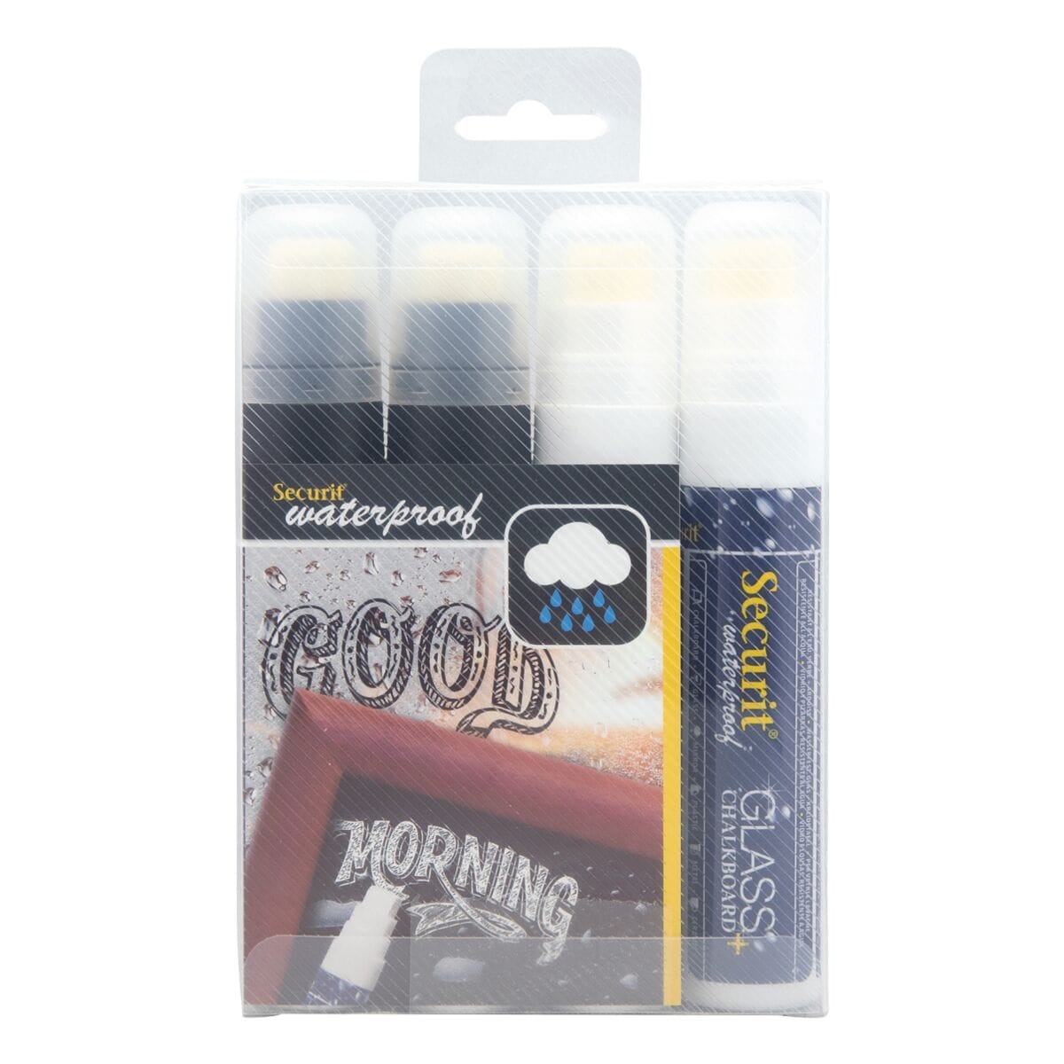 Securit 4er-Pack Kreidestifte »CHALKMARKERS Waterproof« 7-15 mm weiß