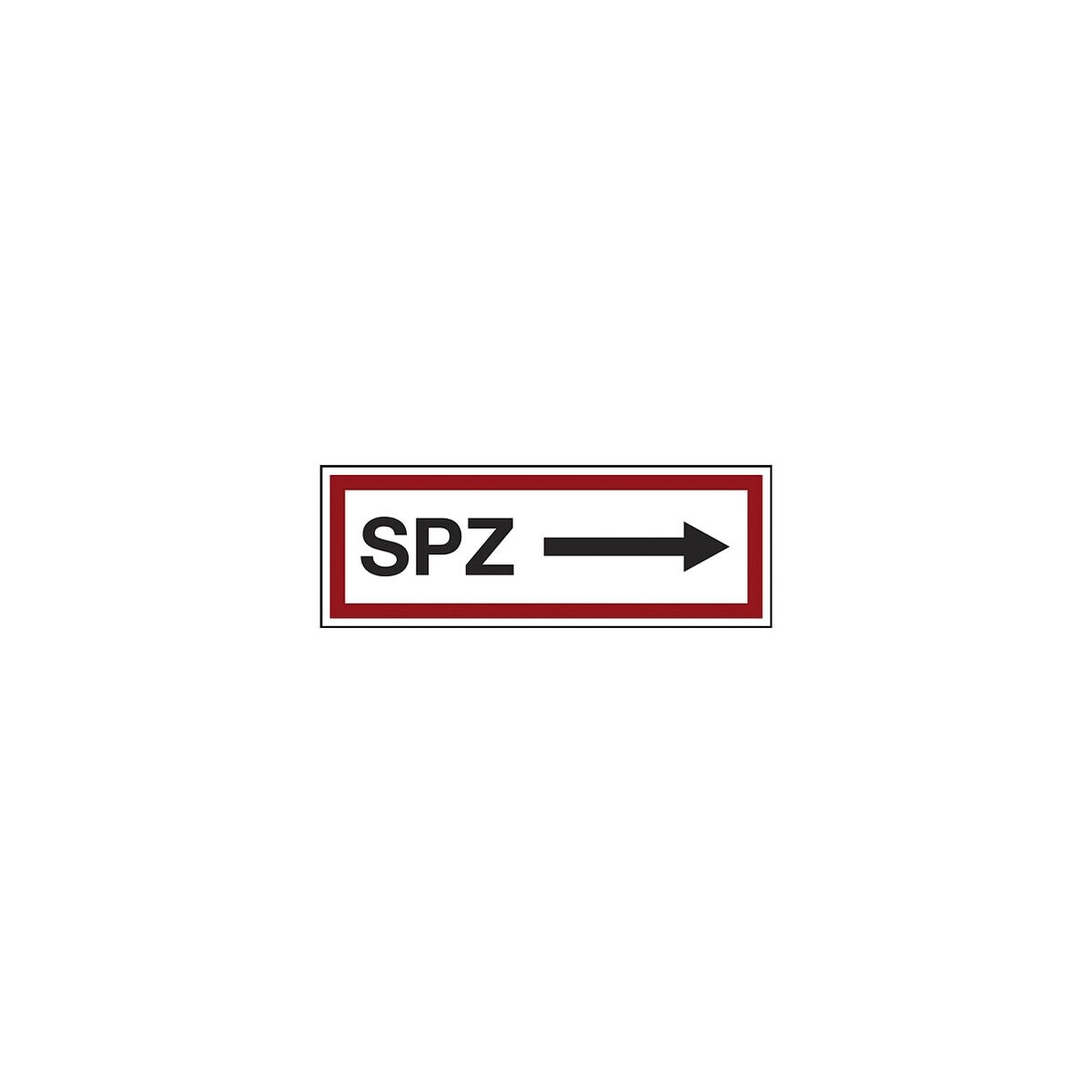 LimarLite Feuerwehrzeichen Textschild »SPZ und Pfeil rechtsweisend« 29,7 x 10,5 cm Folie (0,4 mm)