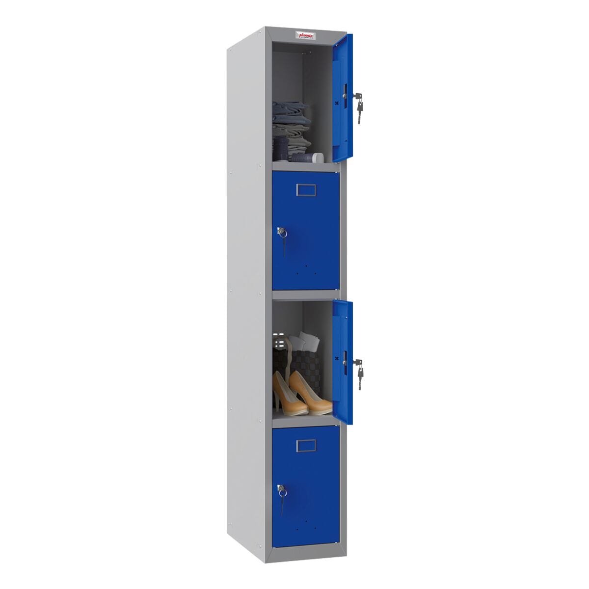 Phoenix Spind PL1430G, 1x4, Stahl, bodenstehend, 30 x 183 cm