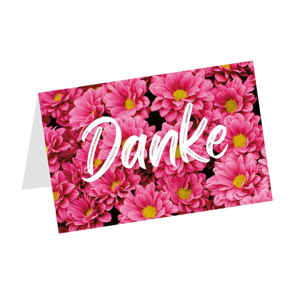 Dankeskarte LUMA KARTENEDITION Danke rosa Blumen, Sonderformat, mit Umschlag, 1 Stck