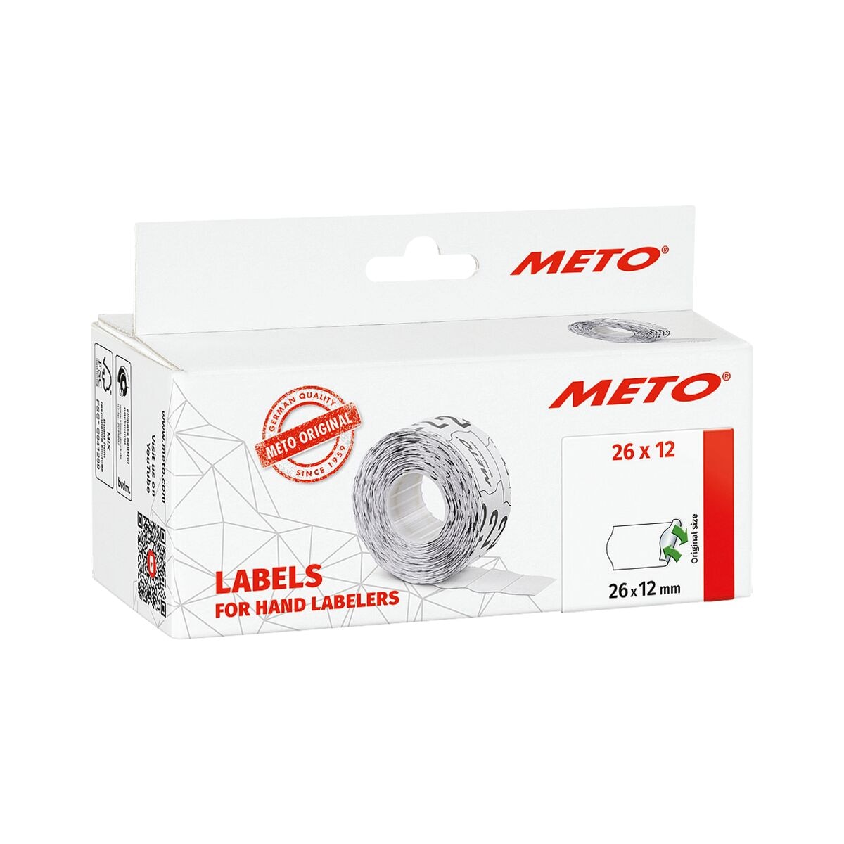 METO 6x 1000 Preisauszeichner-Etiketten - ablsbar (26 x 12 mm)
