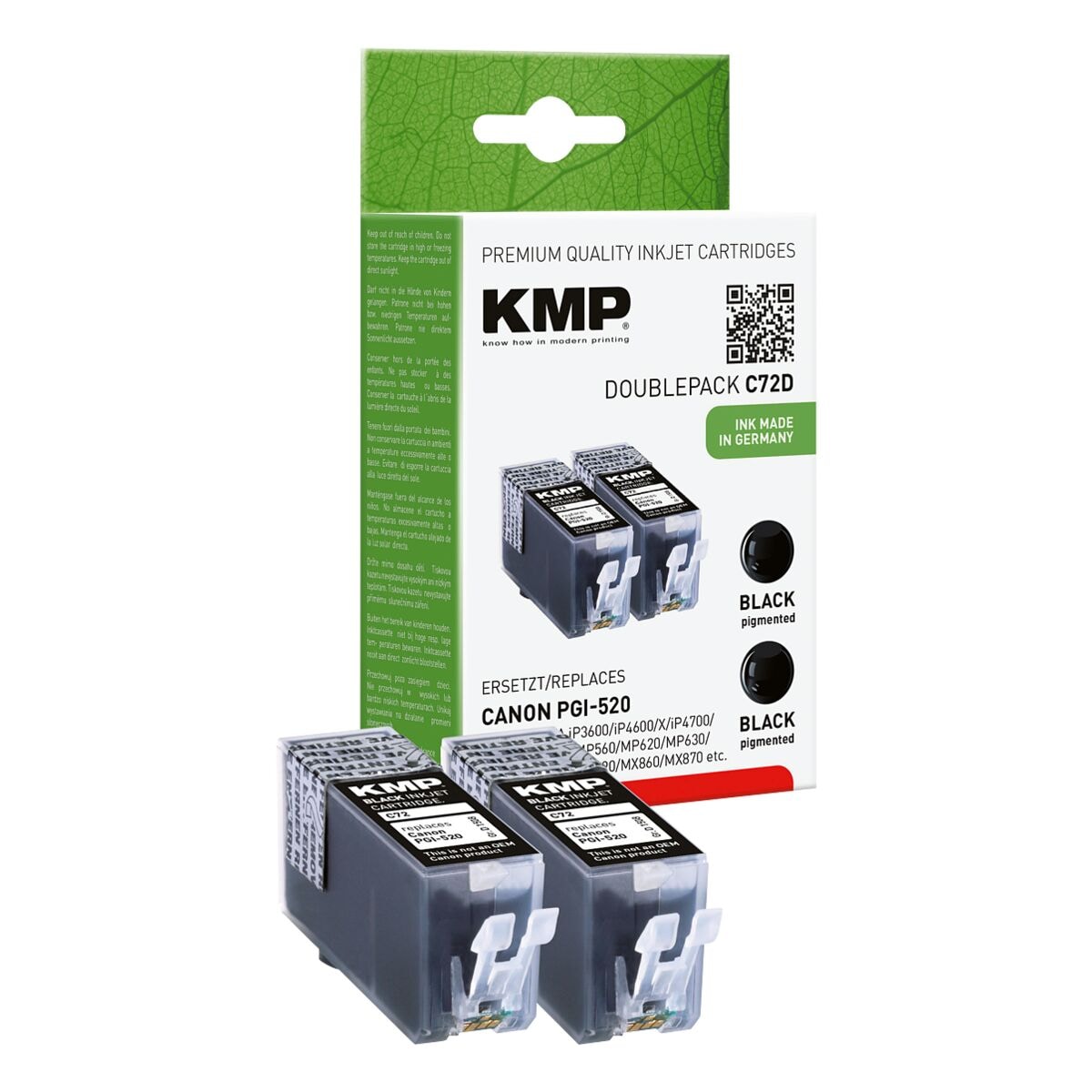 KMP 2er-Pack Tintenpatrone ersetzt Canon »PGI-520«