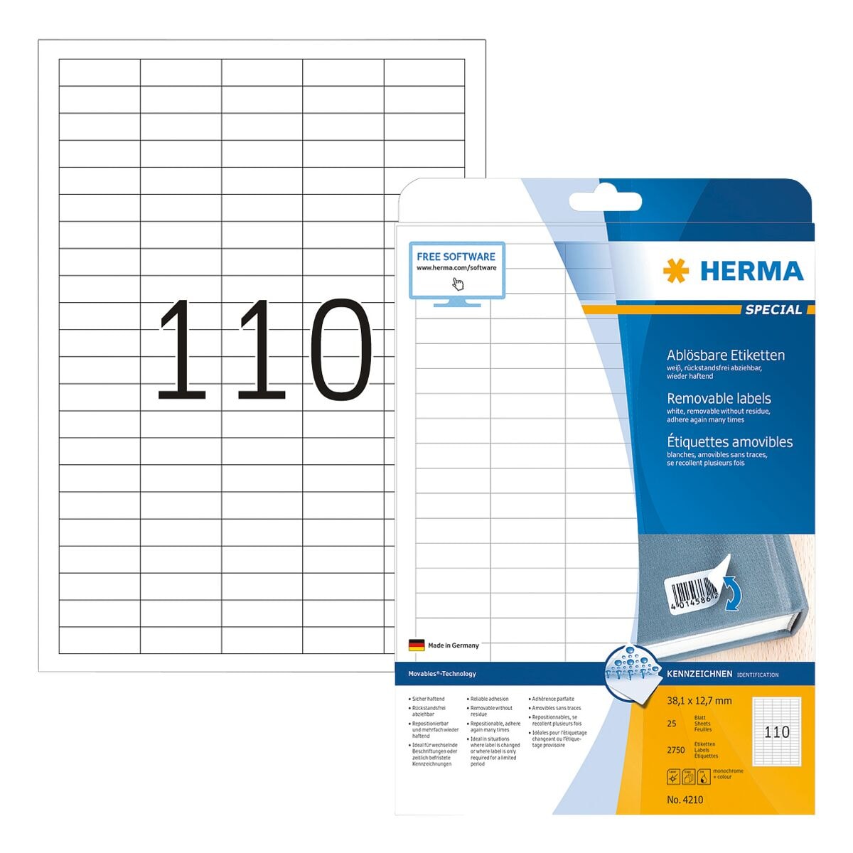 Herma 2750er-Pack ablösbare Etiketten