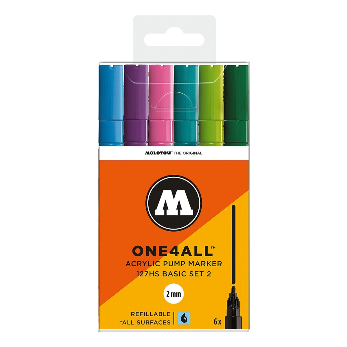 MOLOTOW Acrylmarker Basic-Set 2 - Crossover-Spitze, Strichstärke 2 mm
