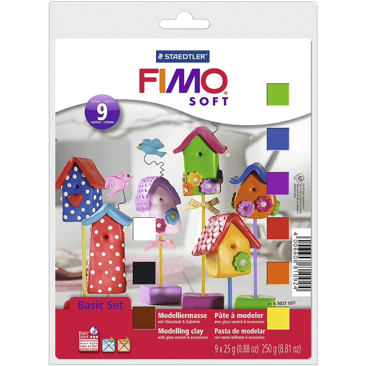 FIMO 9er-Pack Modelliermasse »Fimo soft Basic Set«