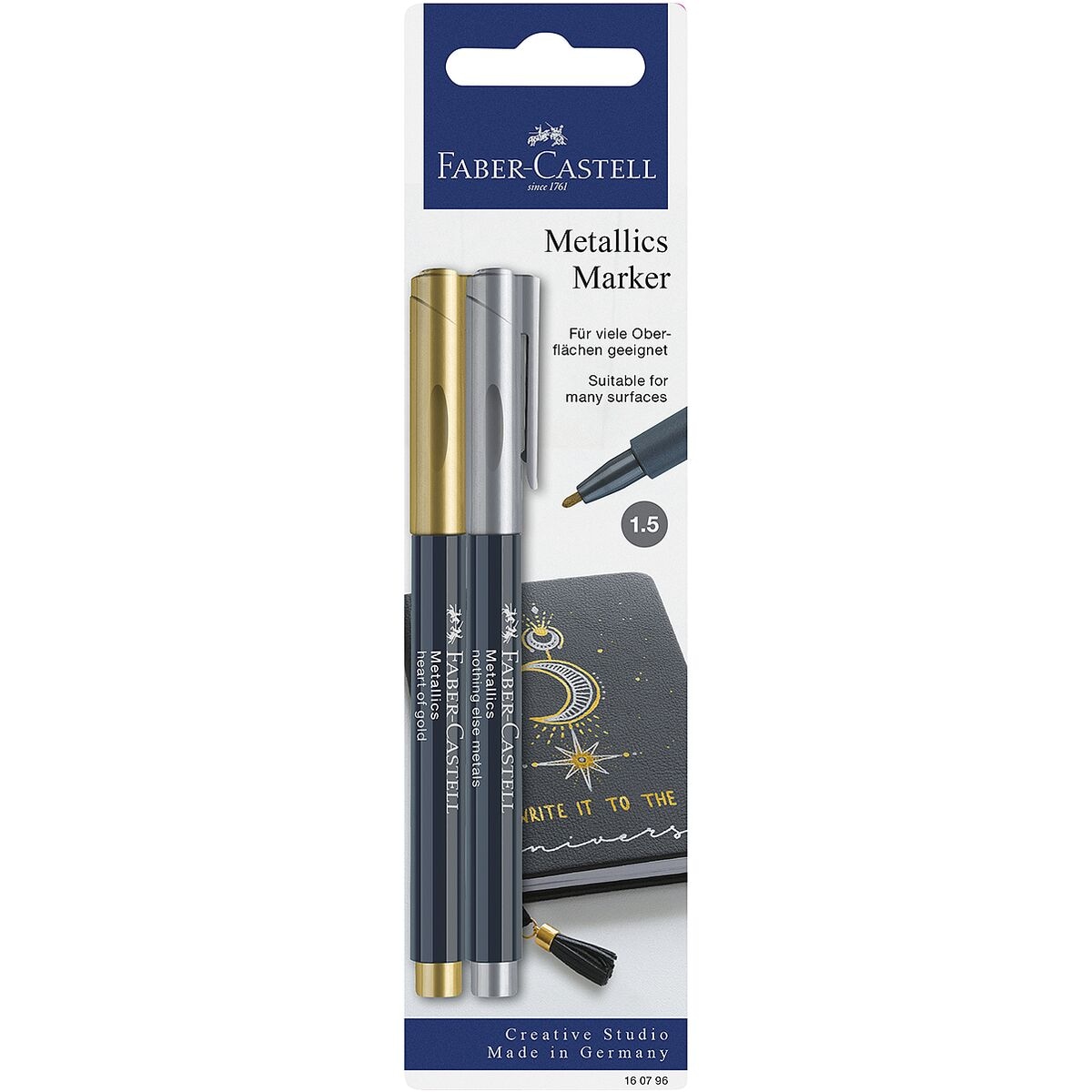 Faber-Castell 2er-Pack Metallic Marker »heart of gold / nothing else metals«