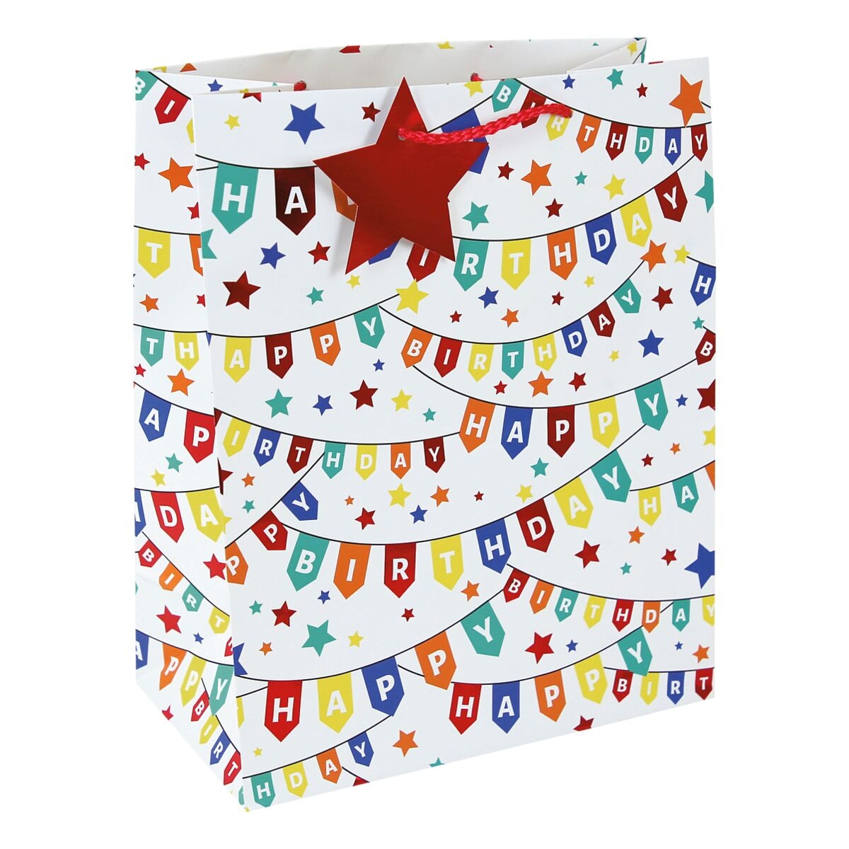 Clairefontaine 6er-Pack Geschenktasche M »Happy Birthday Girlande« 21,5 x 10,2 x 25,3 cm