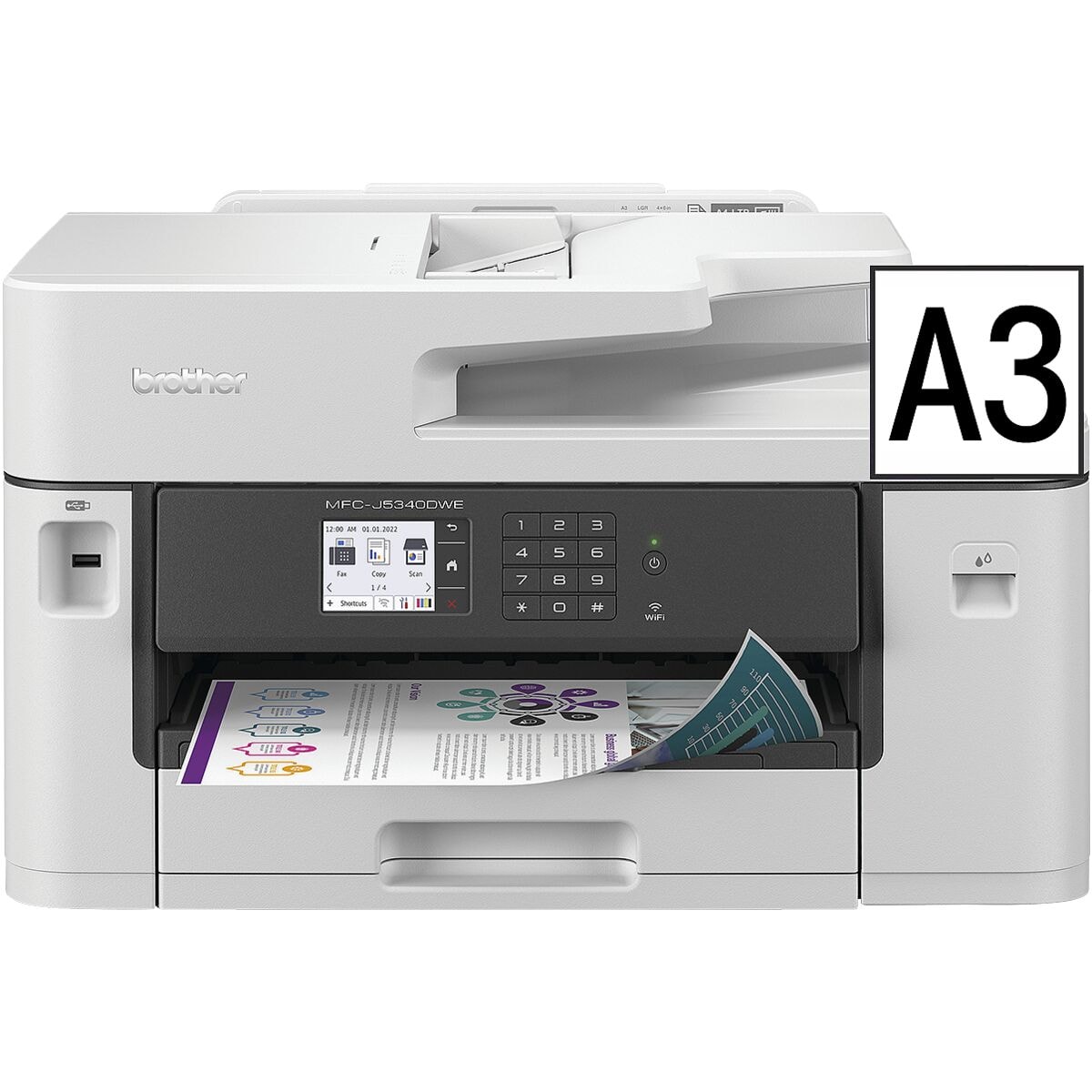 Brother MFC-J5340DWE Eco Pro Multifunktionsdrucker A3 Farb-Tintenstrahldrucker mit WLAN und LAN