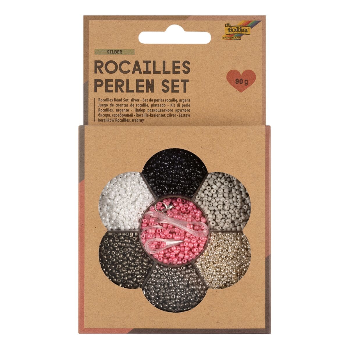folia Perlen-Set »Rocailles« silber