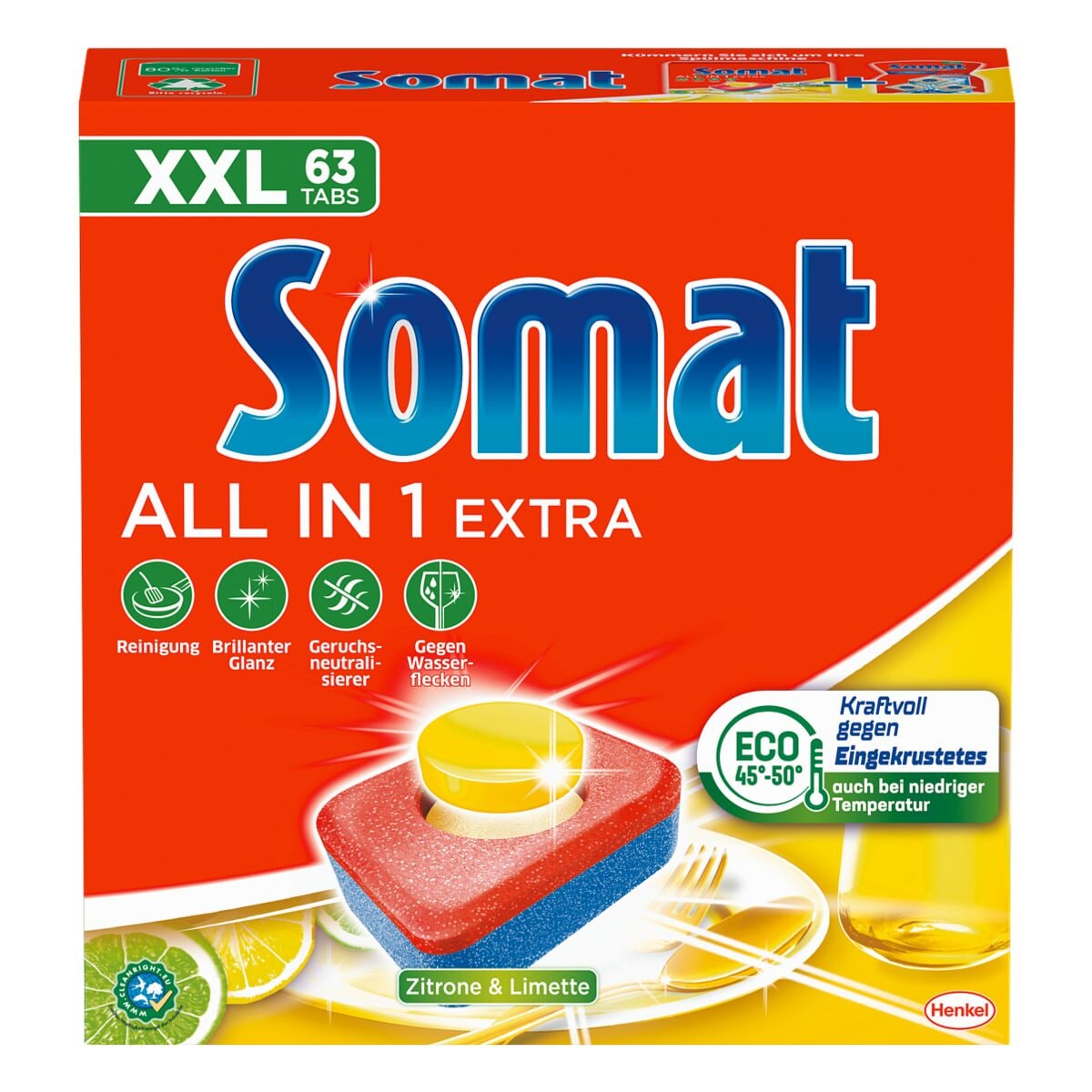 Somat Geschirrspültabs »All in 1 Extra Zitrone + Limette« 63 Tabs