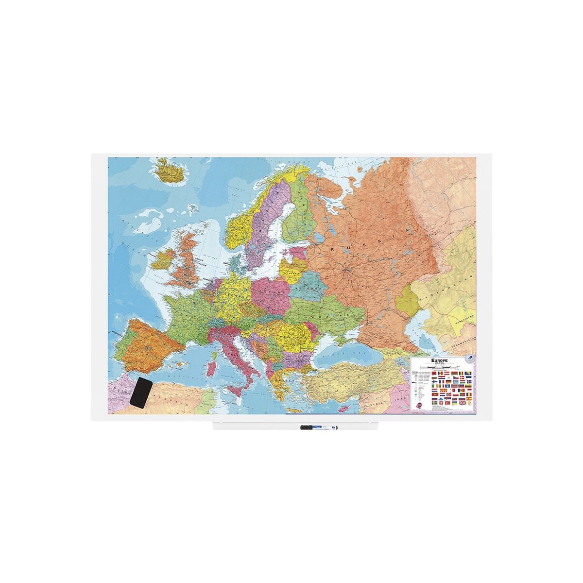 Rocada Whiteboard Europa, 150x100 cm