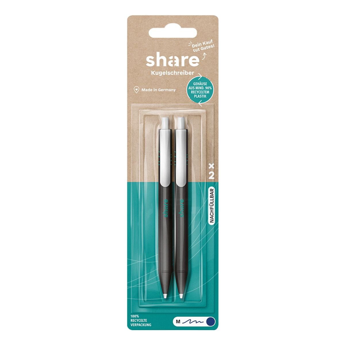 2x Share Kugelschreiber