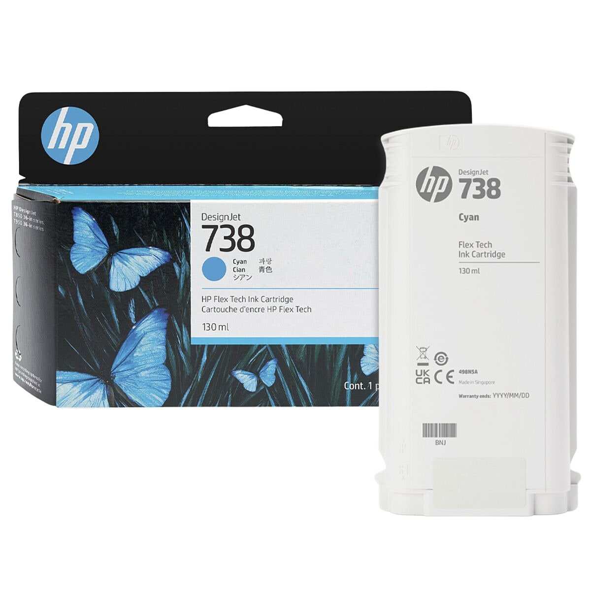 HP Tintenpatrone HP 738, cyan - 498N5A
