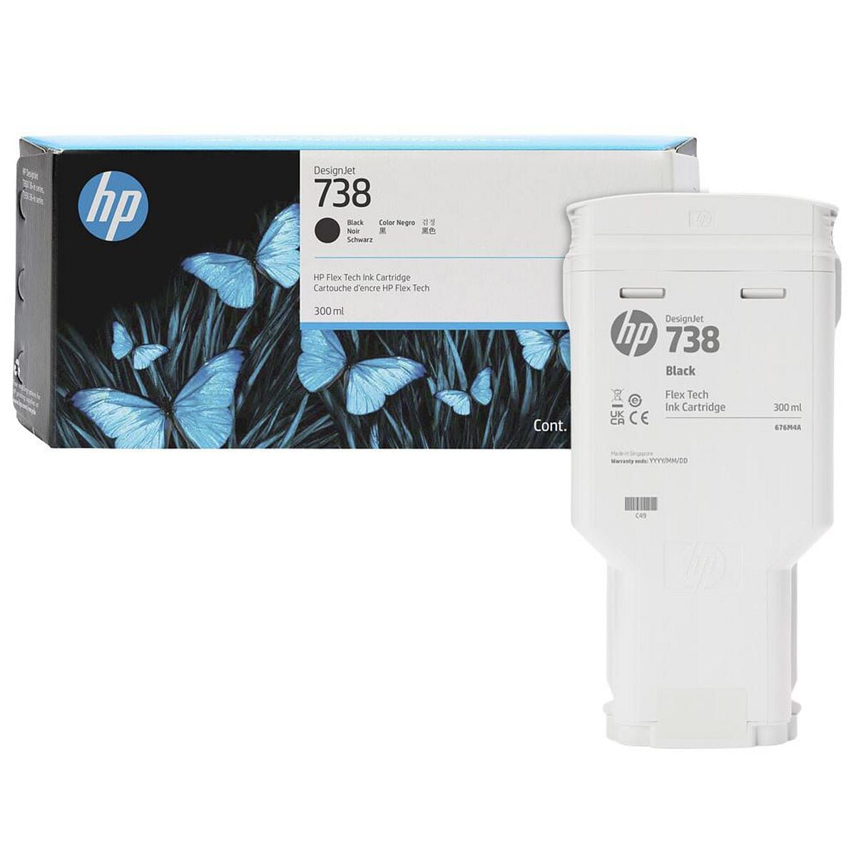 HP Tintenpatrone HP 738, schwarz - 498N8A