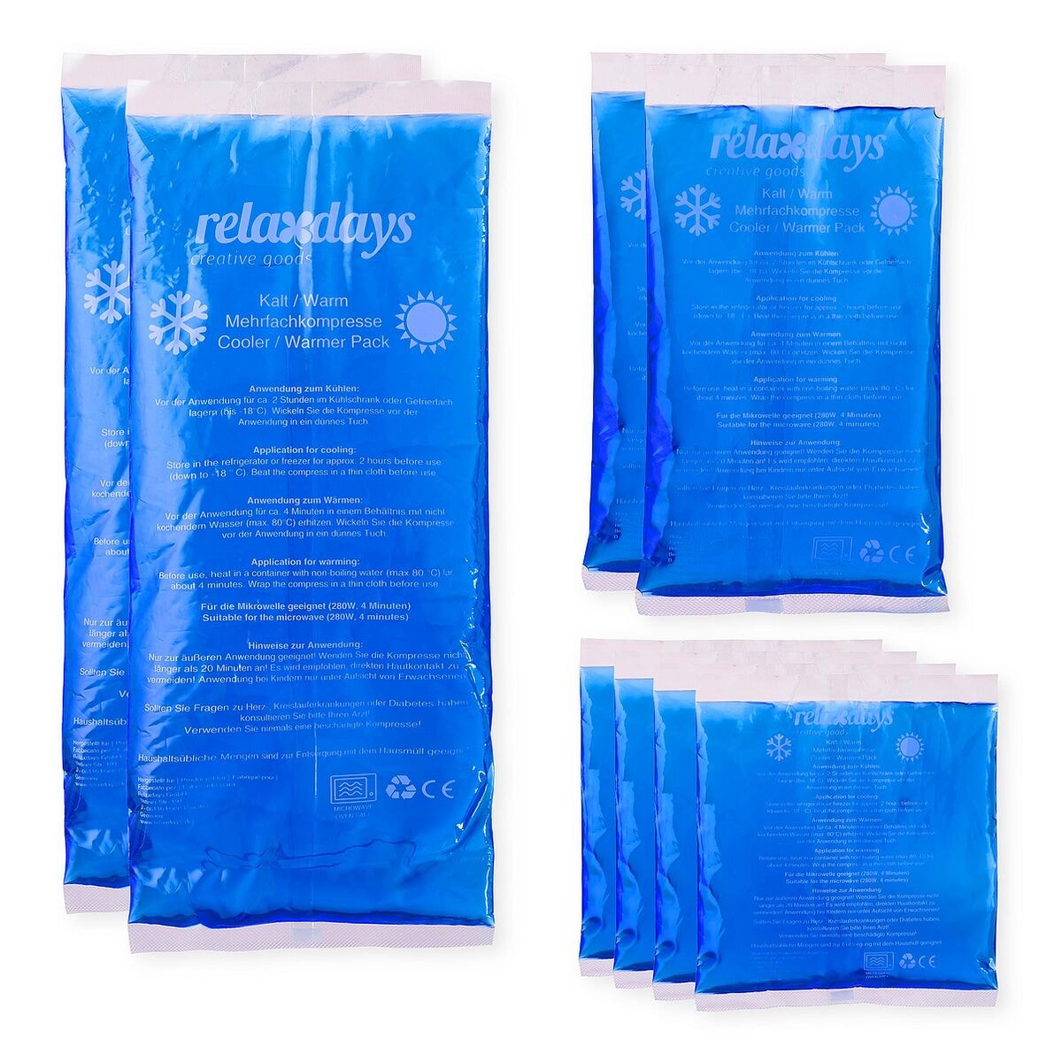 relaxdays 8er-Set Kühlpads
