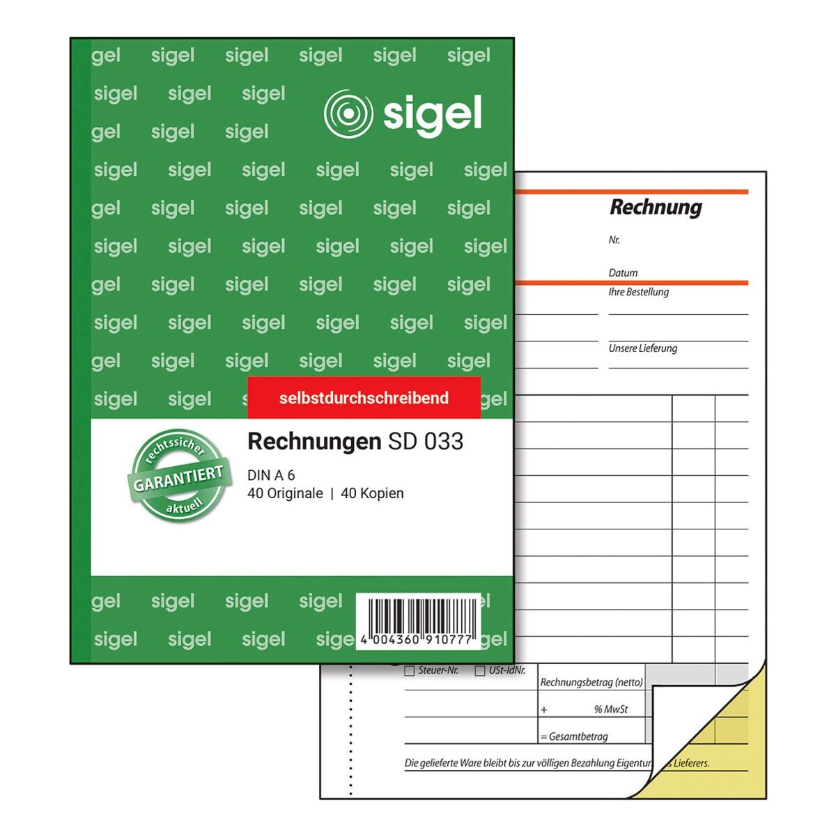 Sigel Formularbuch »Rechnung« SD033