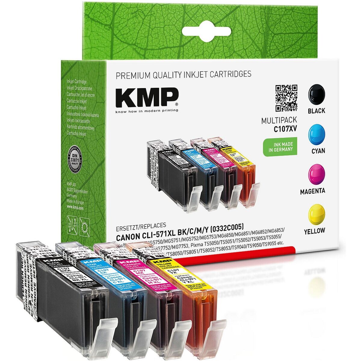 KMP Tintenpatrone ersetzt Canon »CLI-571BK/C/M/Y XL«