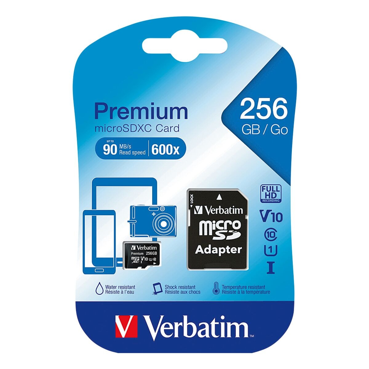 Verbatim microSDXC-Speicherkarte 256 GB »Premium U1« inkl. Adapter
