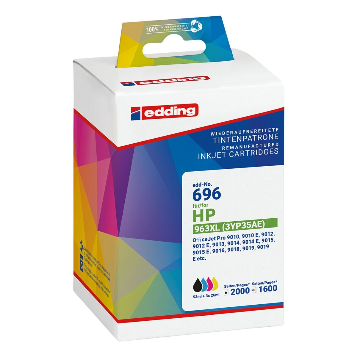 Edding Tintenpatronen-Set ersetzt HP »Edding 4er Inkset BK/CMY« HP 963XL