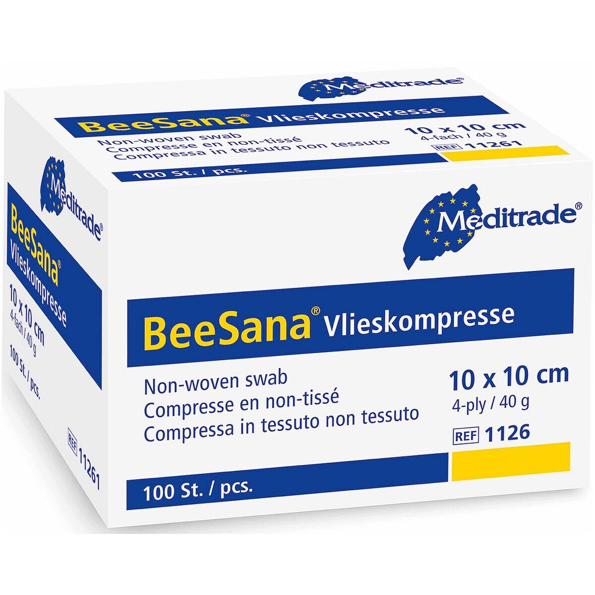 Meditrade 100er-Pack Vlieskompresse »BeeSana« 10 x 10 cm - 40 g